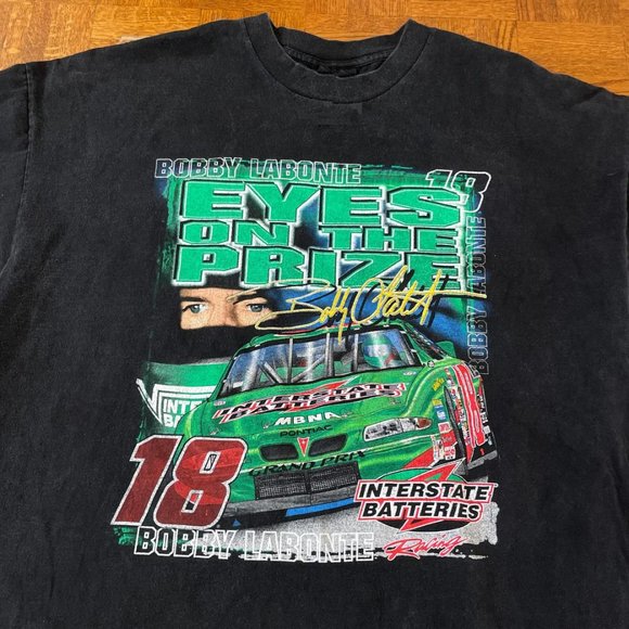 Vintage Bobby Labonte Nascar Racing Pontiac Race Car Graphic shirt sweater - Picture 1 of 2